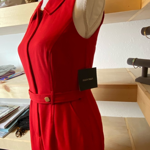 NWT Ellen Tracy Red Dress Size 4 - Picture 6 of 8